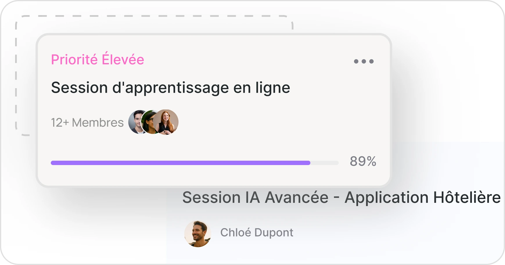 Team collaboration dashboard